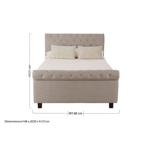 Orlando Light Grey Ottoman Double Bed