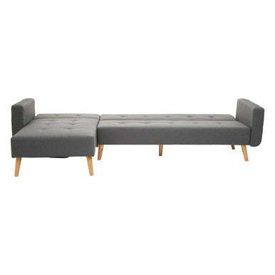 Hansa Hagen Grey Linen Corner Sofa Bed