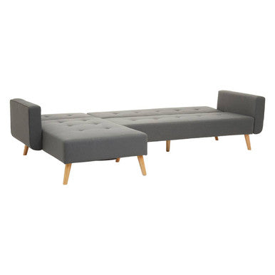 Hansa Hagen Grey Linen Corner Sofa Bed
