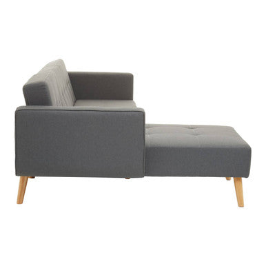 Hansa Hagen Grey Linen Corner Sofa Bed