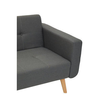 Hansa Hagen Grey Linen Corner Sofa Bed