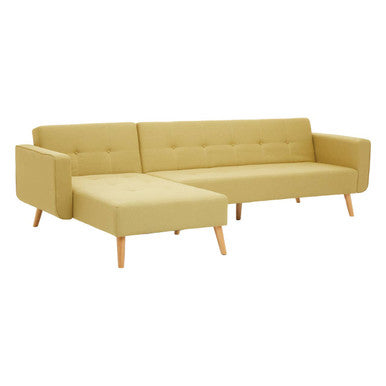 Hansa Hagen Olive Linen Corner Sofa Bed