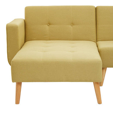 Hansa Hagen Olive Linen Corner Sofa Bed