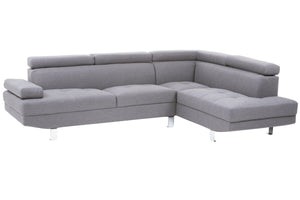 Hanover Grey Linen Corner Sofa with Adjustable Headrests – detail