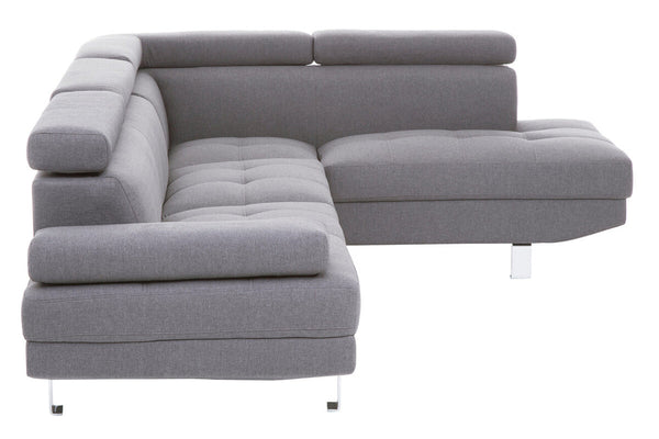 Hanover Grey Linen Corner Sofa with Adjustable Headrests – dimensions