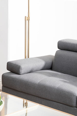 Hanover Grey Linen Corner Sofa with Adjustable Headrests – side view 2