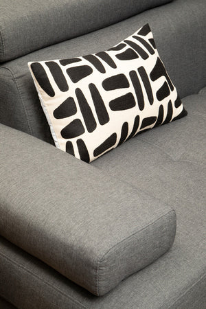 Hanover Grey Linen Corner Sofa with Adjustable Headrests – dimensions 2