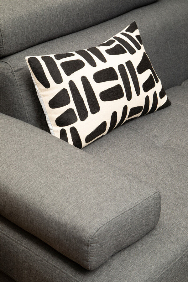 Hanover Grey Linen Corner Sofa with Adjustable Headrests – dimensions 2
