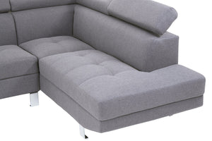 Hanover Grey Linen Corner Sofa with Adjustable Headrests – detail 3