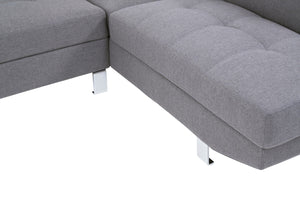 Hanover Grey Linen Corner Sofa with Adjustable Headrests – dimensions 3
