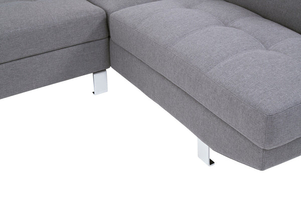 Hanover Grey Linen Corner Sofa with Adjustable Headrests – dimensions 3