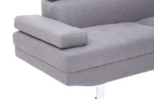 Hanover Grey Linen Corner Sofa with Adjustable Headrests – close-up 3