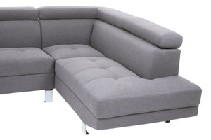 Hanover Grey Linen Corner Sofa with Adjustable Headrests – back view 3