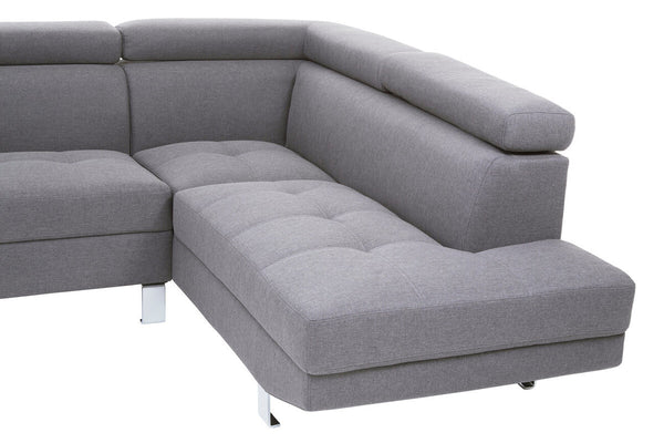 Hanover Grey Linen Corner Sofa with Adjustable Headrests – back view 3