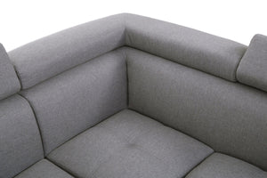 Hanover Grey Linen Corner Sofa with Adjustable Headrests – in room setting 4