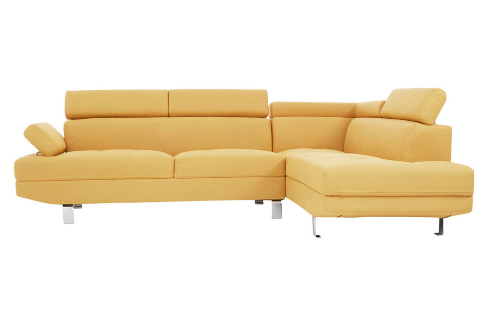 Hanover Ochre Linen Corner Sofa with Adjustable Headrests