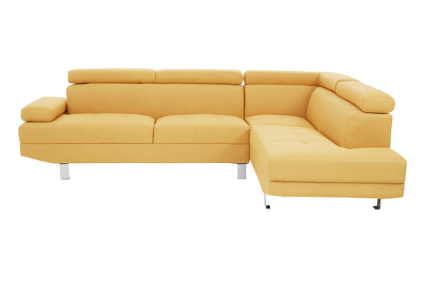 Hanover Ochre Linen Corner Sofa with Adjustable Headrests – dimensions