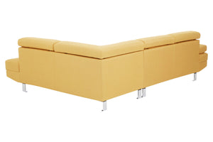 Hanover Ochre Linen Corner Sofa with Adjustable Headrests – detail 2