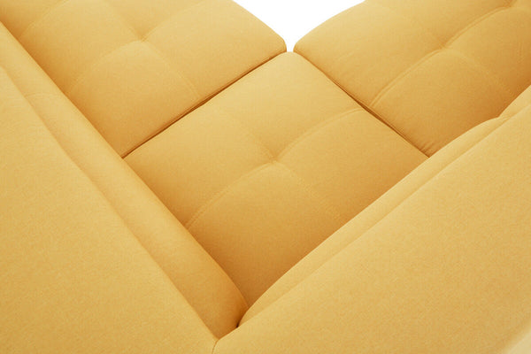 Hanover Ochre Linen Corner Sofa with Adjustable Headrests – in room setting 2