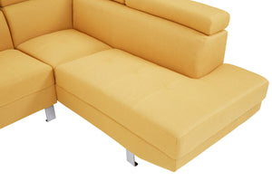 Hanover Ochre Linen Corner Sofa with Adjustable Headrests – dimensions 2