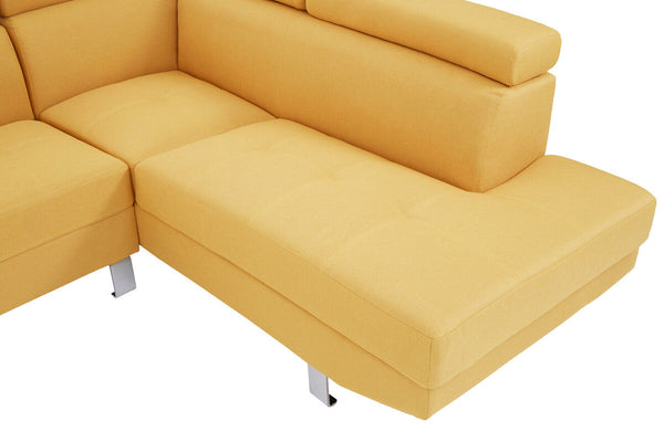 Hanover Ochre Linen Corner Sofa with Adjustable Headrests – dimensions 2