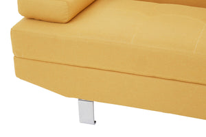 Hanover Ochre Linen Corner Sofa with Adjustable Headrests – back view 2