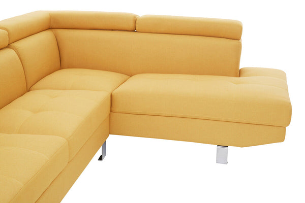 Hanover Ochre Linen Corner Sofa with Adjustable Headrests – detail 3