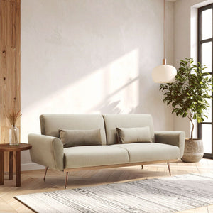 Hatton Mink Velvet Sofa Bed – front view