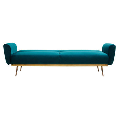 Hatton Green Velvet Sofa Bed – close-up