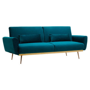 Hatton Green Velvet Sofa Bed – in room setting