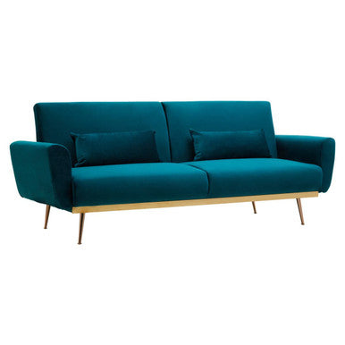 Hatton Green Velvet Sofa Bed – in room setting