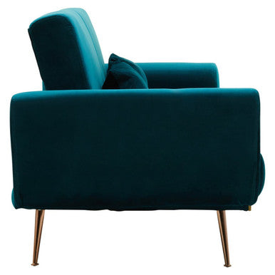 Hatton Green Velvet Sofa Bed – back view