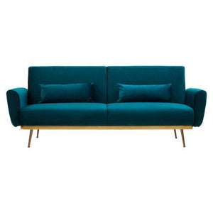 Hatton Green Velvet Sofa Bed – side view