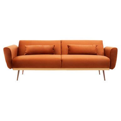 Hatton Burnt Orange Velvet Sofa Bed