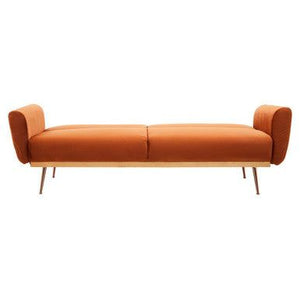 Hatton Burnt Orange Velvet Sofa Bed