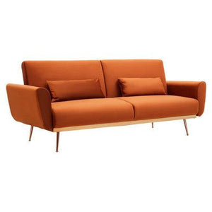 Hatton Burnt Orange Velvet Sofa Bed
