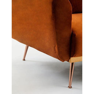 Hatton Burnt Orange Velvet Sofa Bed