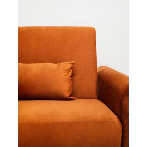 Hatton Burnt Orange Velvet Sofa Bed