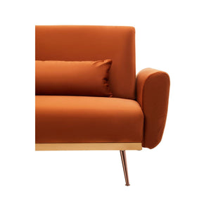 Hatton Burnt Orange Velvet Sofa Bed