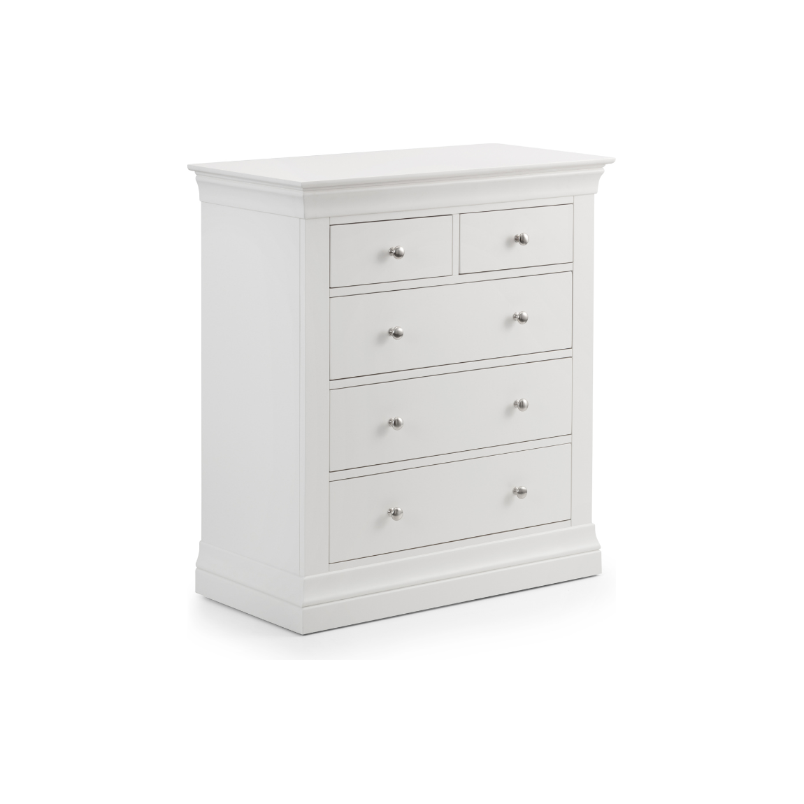 Clermont 3+2 Drawer Chest - Surf White - Living with Luxury