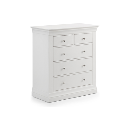 Clermont 3+2 Drawer Chest - Surf White - Living with Luxury