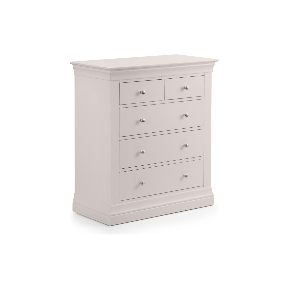 Clermont 3+2 Drawer Chest - Light Grey - Living with Luxury