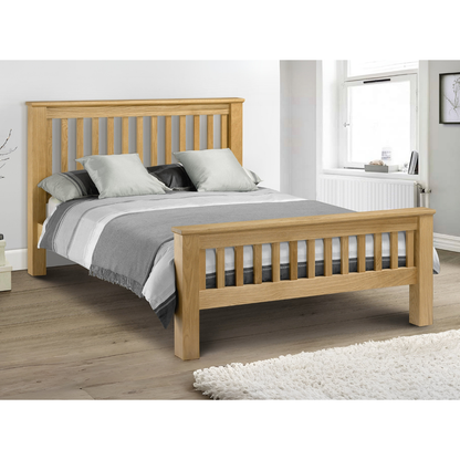 Amsterdam Oak High Footend Double Bed - Living with Luxury