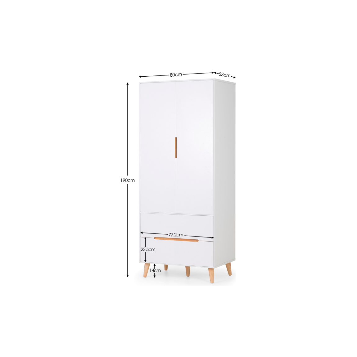 Alicia Combination Wardrobe - White - Living with Luxury