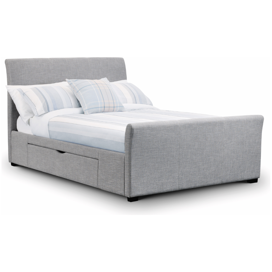 Capri Light Grey with Drawers Double Bed - Living with Luxury