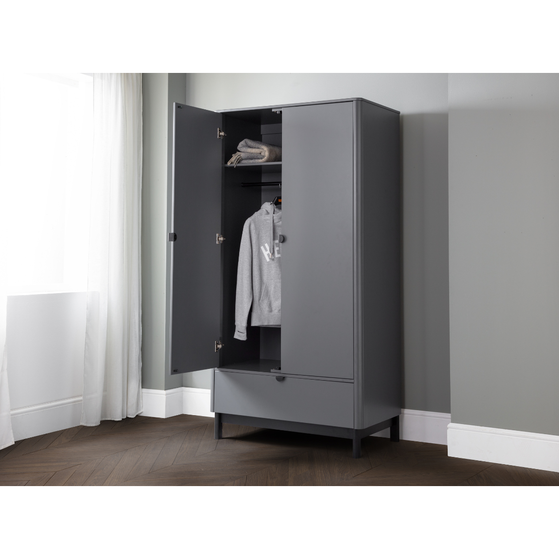 Chloe 2 Door 1 Drawer Wardrobe - Living with Luxury
