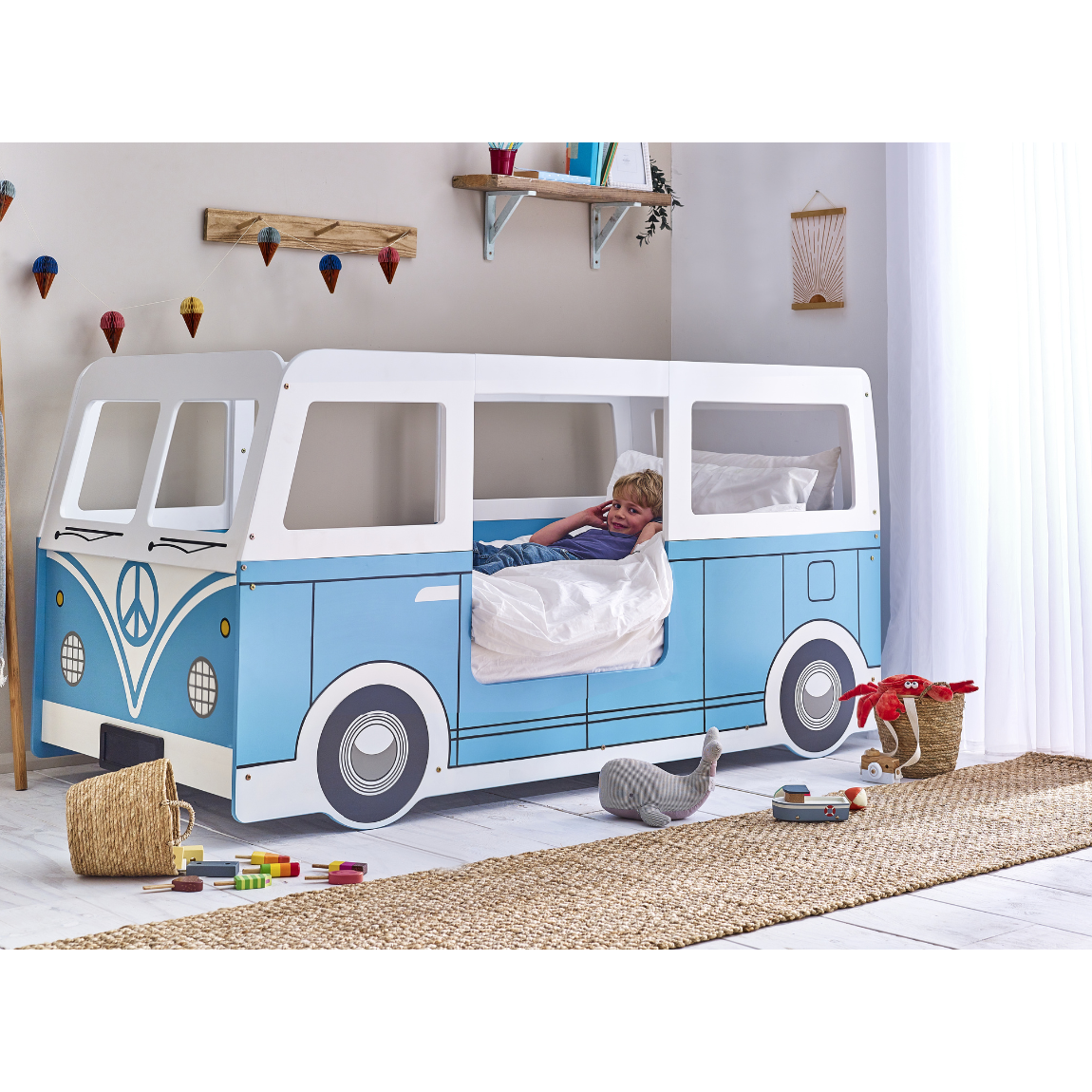 Campervan Bed - Light Blue - Living with Luxury