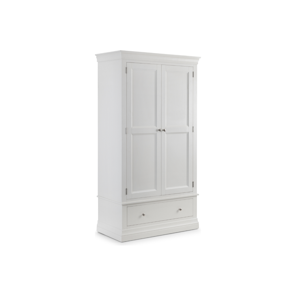 Clermont 2 Door 1 Drawer Wardrobe - Surf White