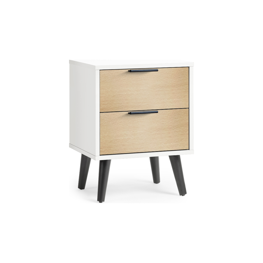 Alba 2 Drawer Bedside - White/Oak