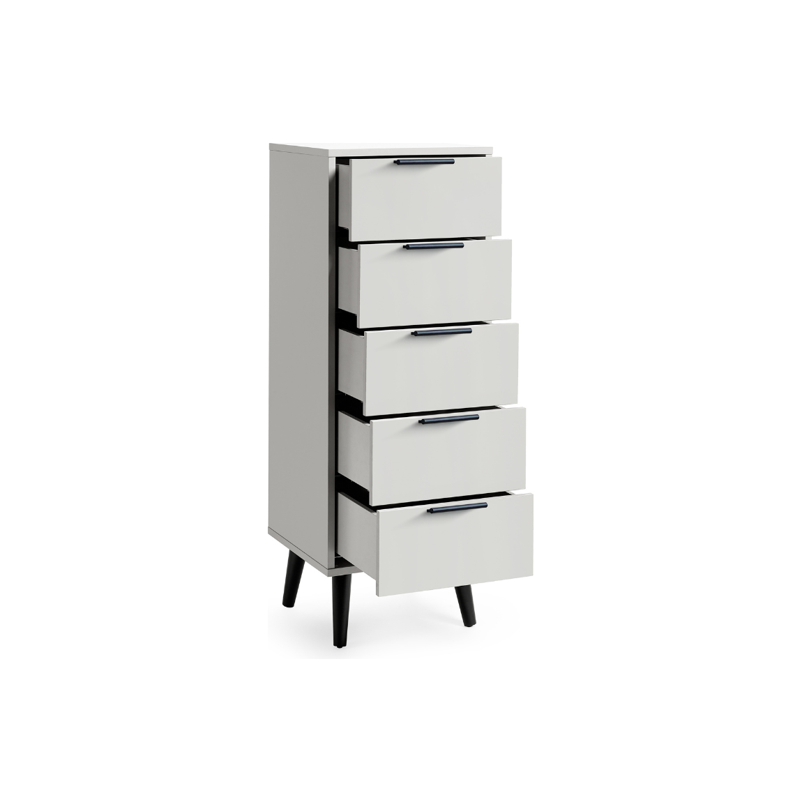 Alba 5 Drawer Narrow Chest - Silk Grey - Living with Luxury